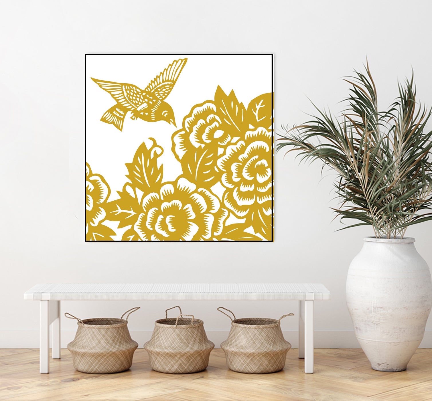 HUMMINGBIRD GOLD by Thomas Fernez on GIANT ART - yellow digital painting