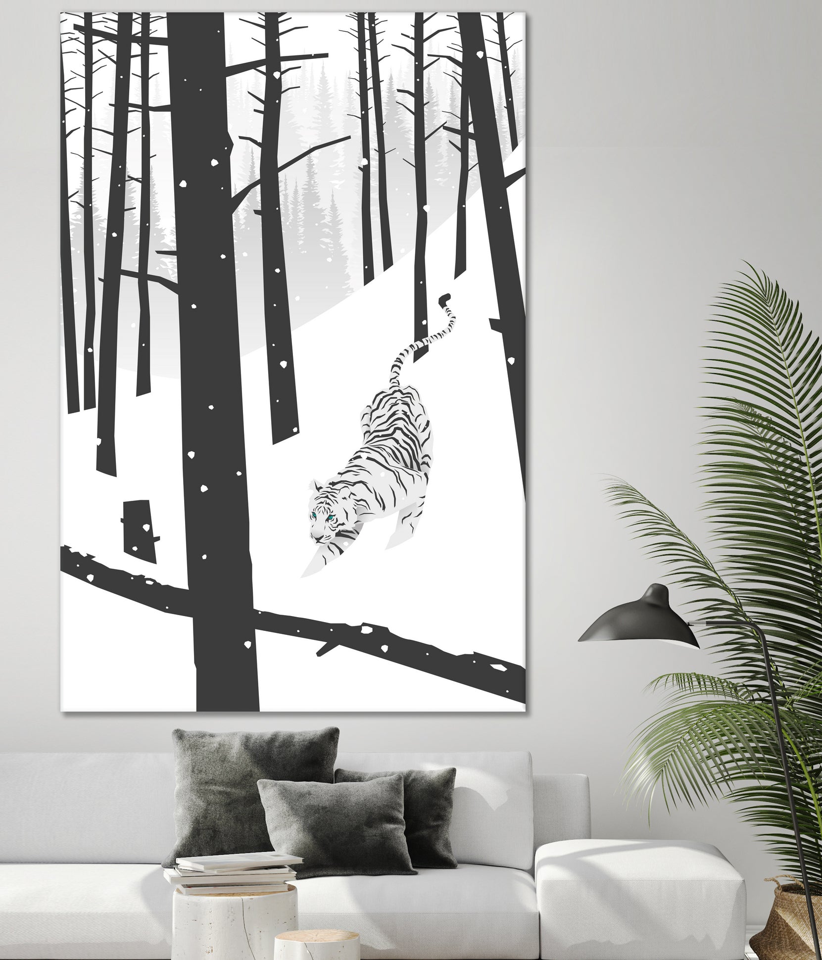 White tiger by Roland Bánrévi on GIANT ART - white vector illustration