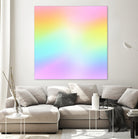 Beautiful Pastel Rainbow Ombre Design by Kelsey Lovelle on GIANT ART - pink digital painting