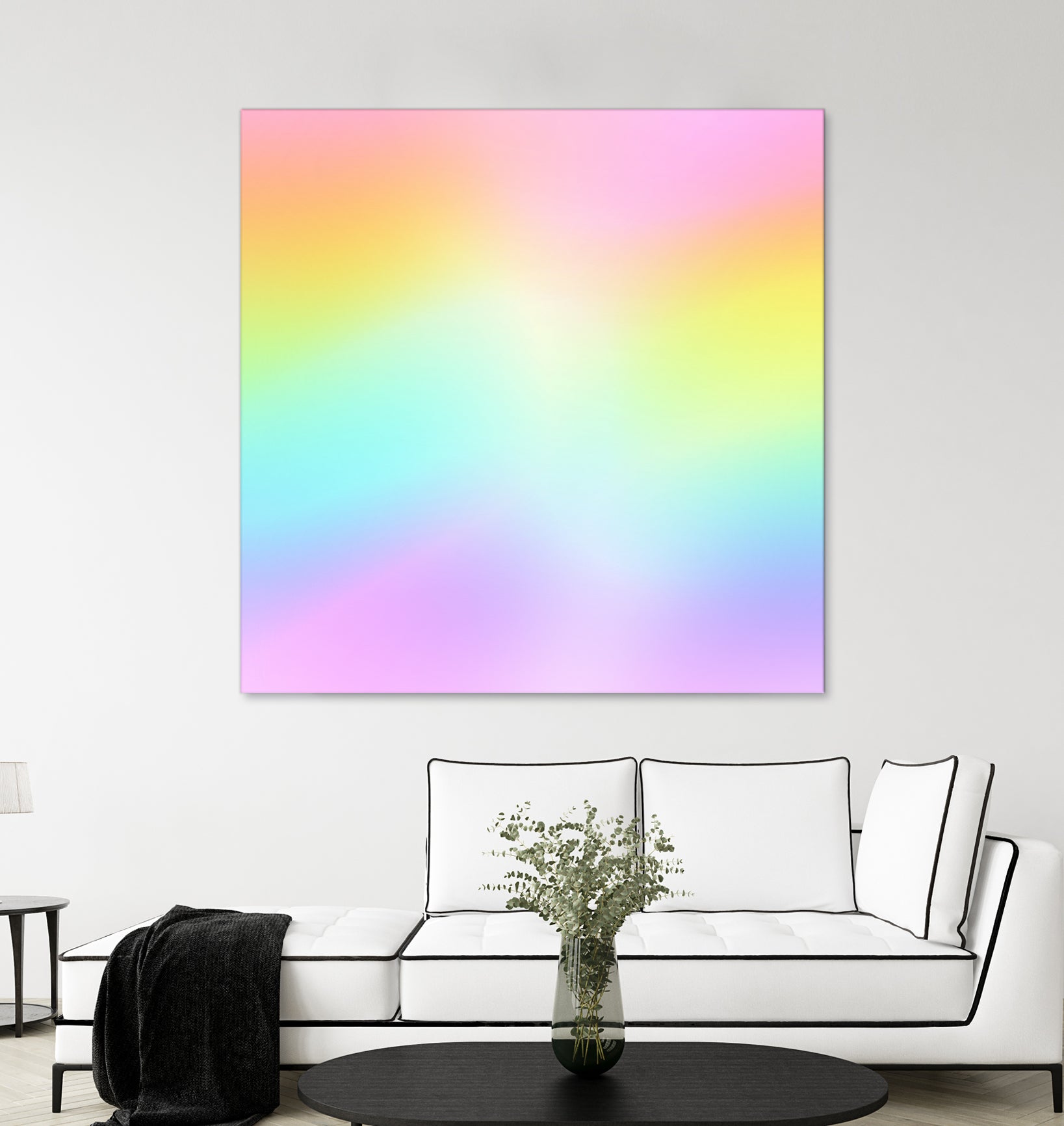 Beautiful Pastel Rainbow Ombre Design by Kelsey Lovelle on GIANT ART - pink digital painting