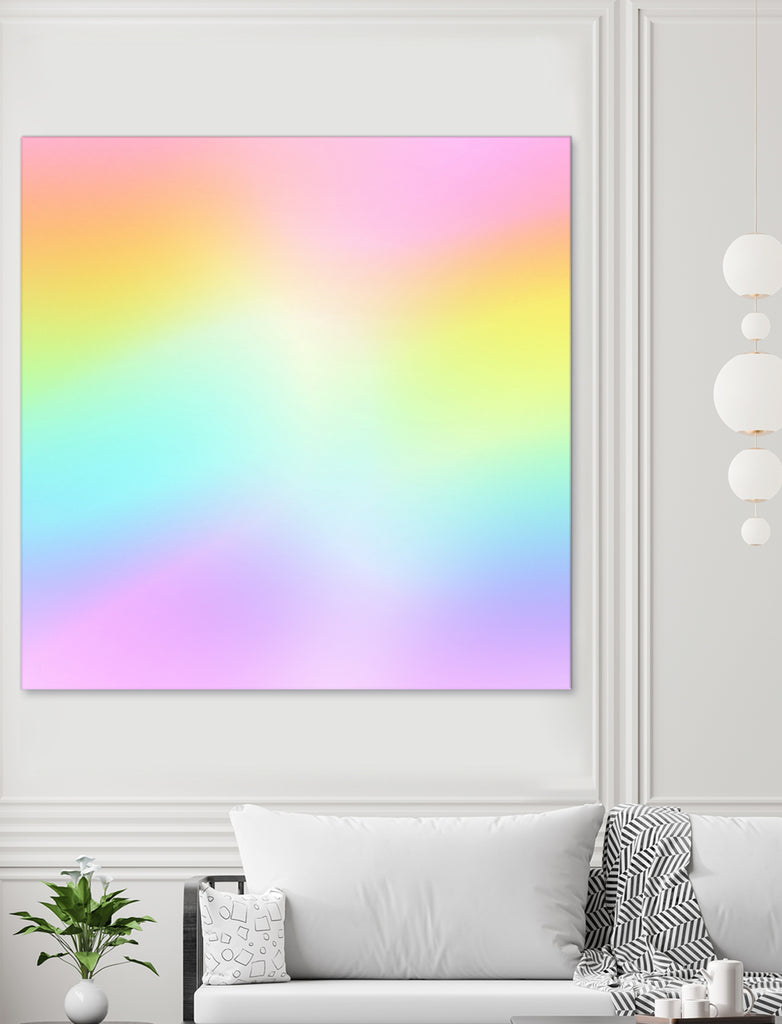 Beautiful Pastel Rainbow Ombre Design by Kelsey Lovelle on GIANT ART - pink digital painting