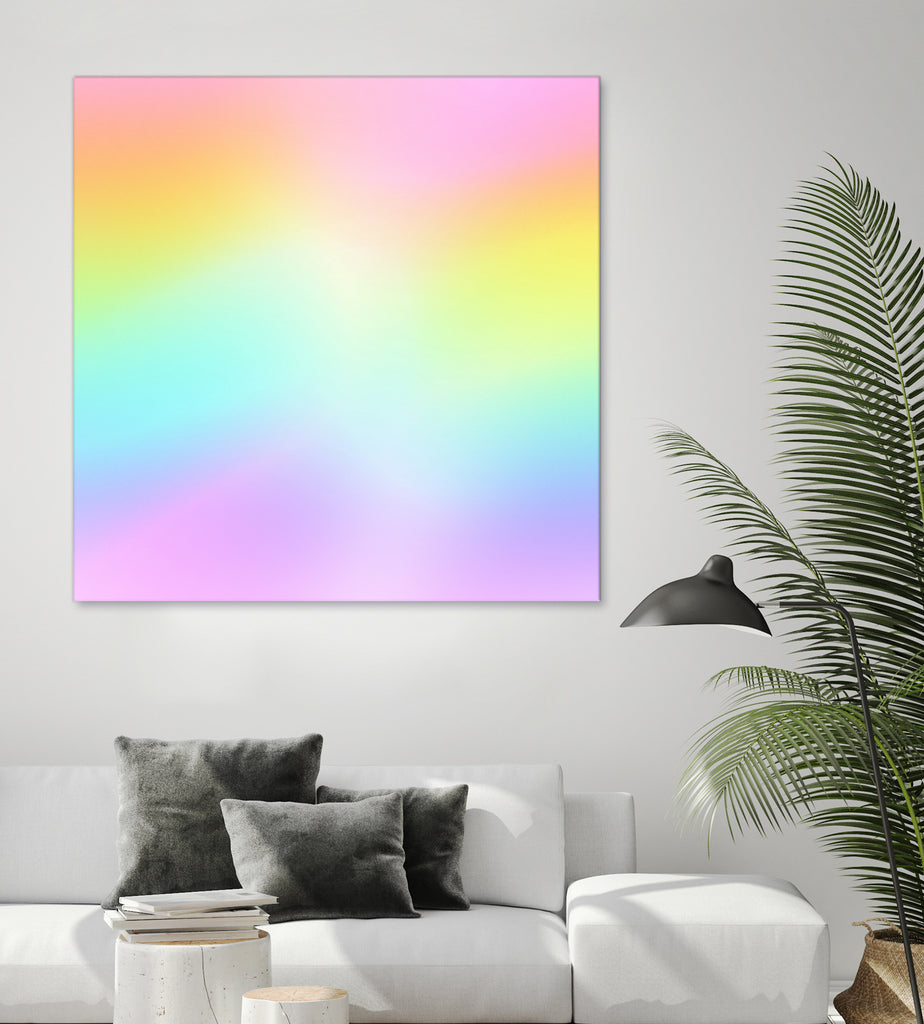 Beautiful Pastel Rainbow Ombre Design by Kelsey Lovelle on GIANT ART - pink digital painting