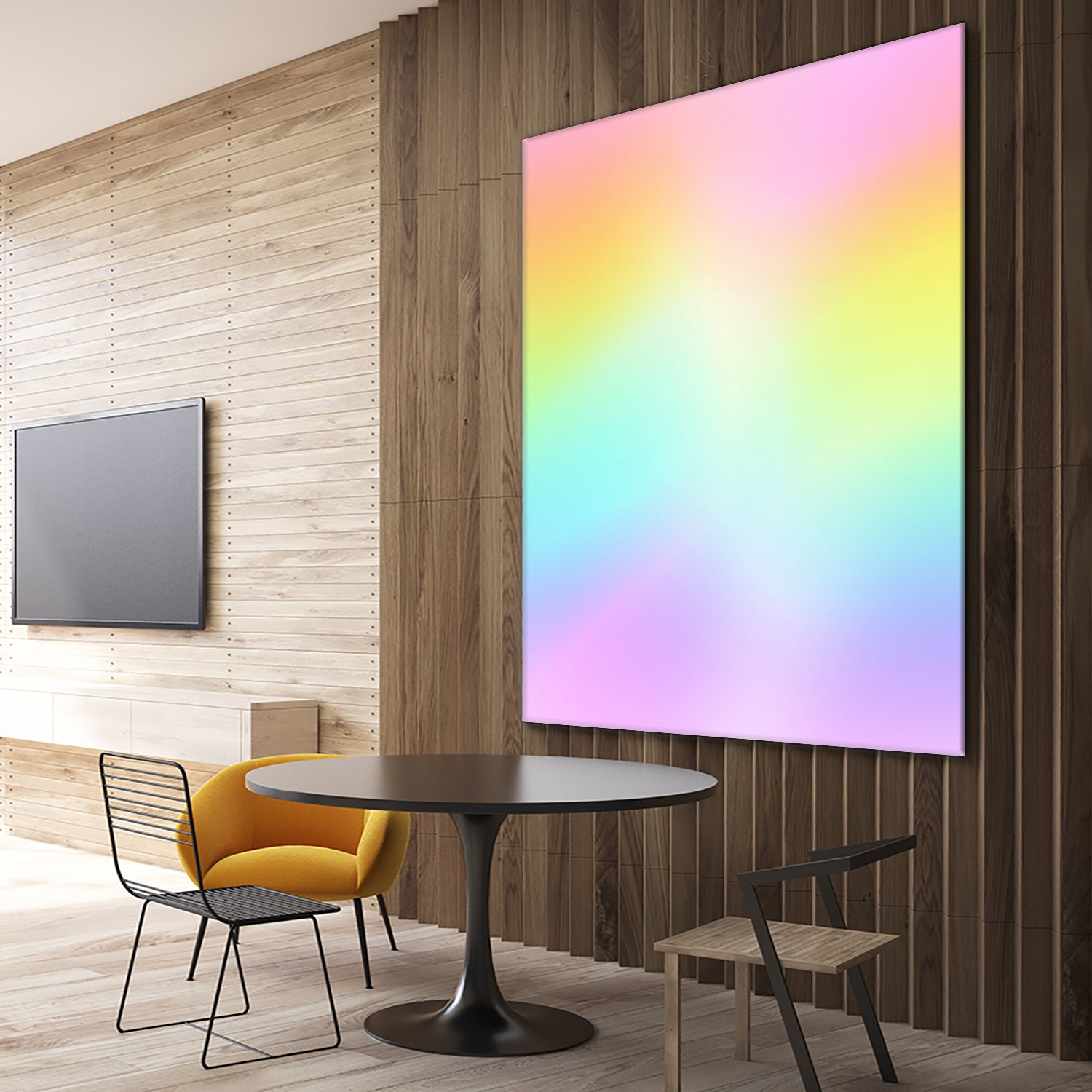 Beautiful Pastel Rainbow Ombre Design by Kelsey Lovelle on GIANT ART - pink digital painting