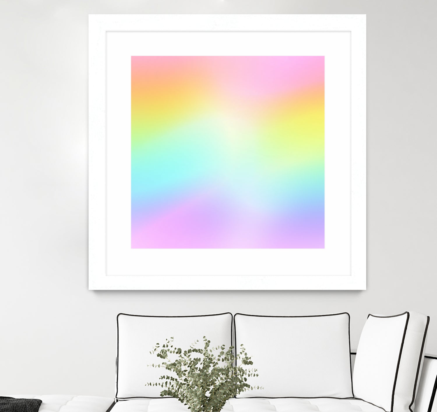 Beautiful Pastel Rainbow Ombre Design by Kelsey Lovelle on GIANT ART - pink digital painting