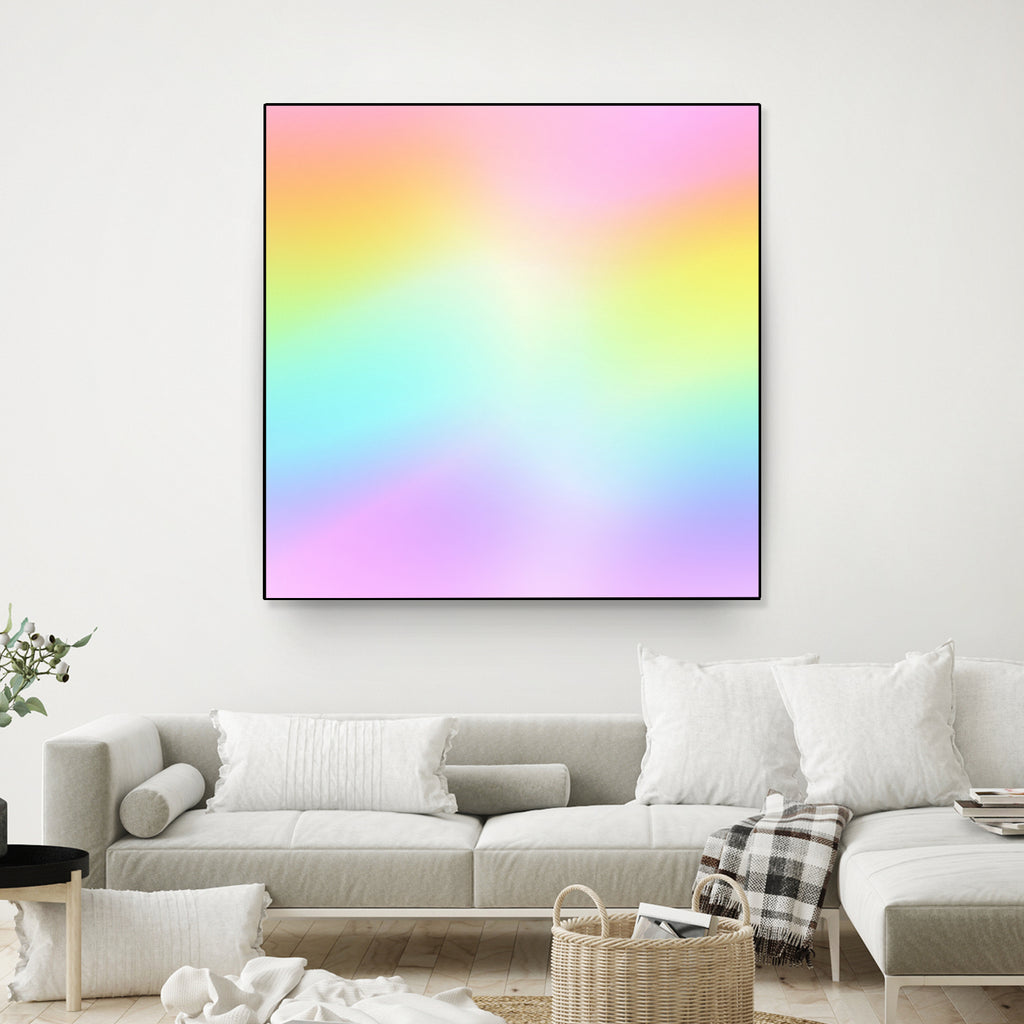 Beautiful Pastel Rainbow Ombre Design by Kelsey Lovelle on GIANT ART - pink digital painting