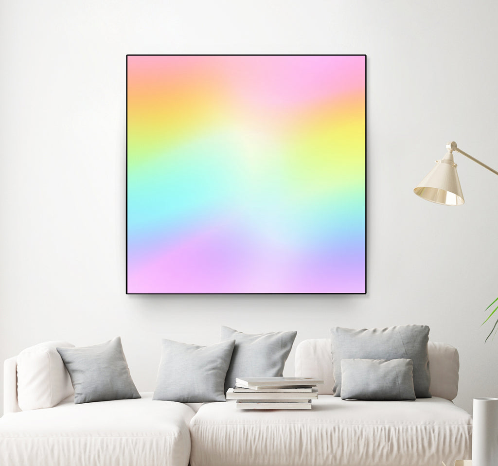 Beautiful Pastel Rainbow Ombre Design by Kelsey Lovelle on GIANT ART - pink digital painting