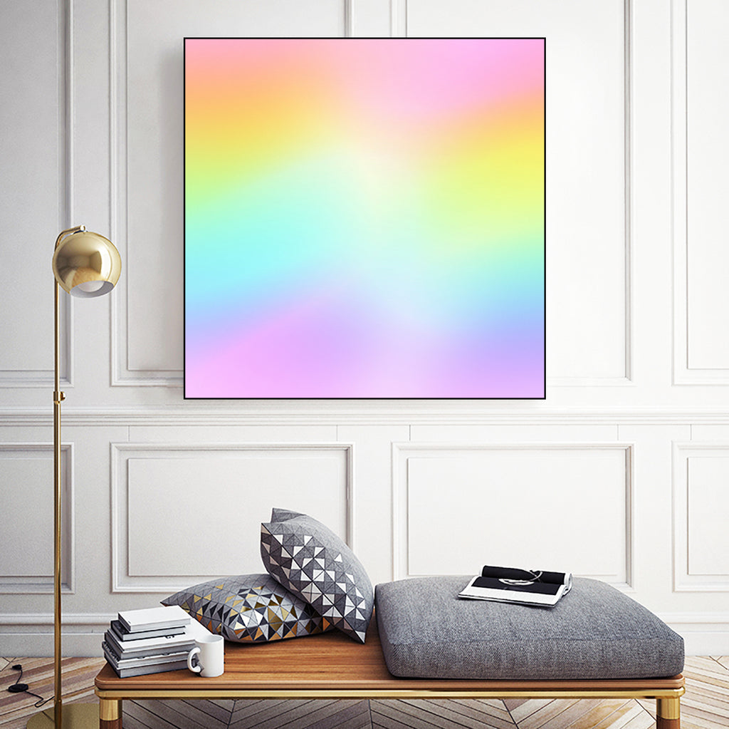 Beautiful Pastel Rainbow Ombre Design by Kelsey Lovelle on GIANT ART - pink digital painting