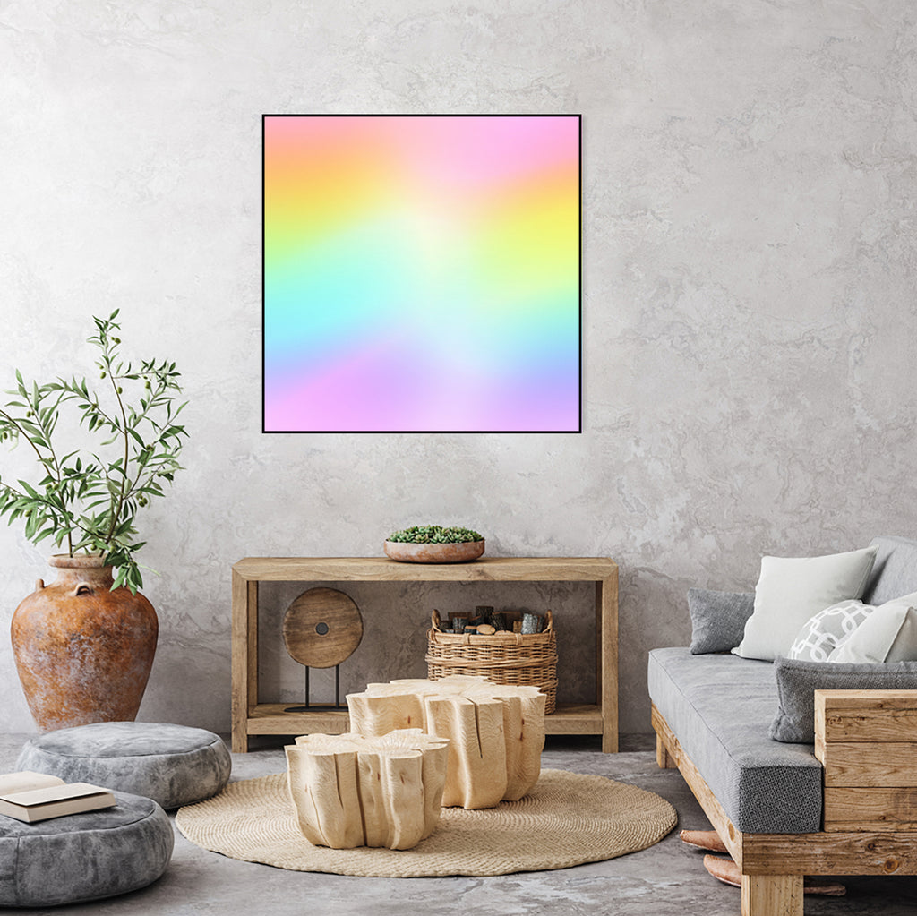 Beautiful Pastel Rainbow Ombre Design by Kelsey Lovelle on GIANT ART - pink digital painting