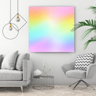 Beautiful Pastel Rainbow Ombre Design by Kelsey Lovelle on GIANT ART - pink digital painting