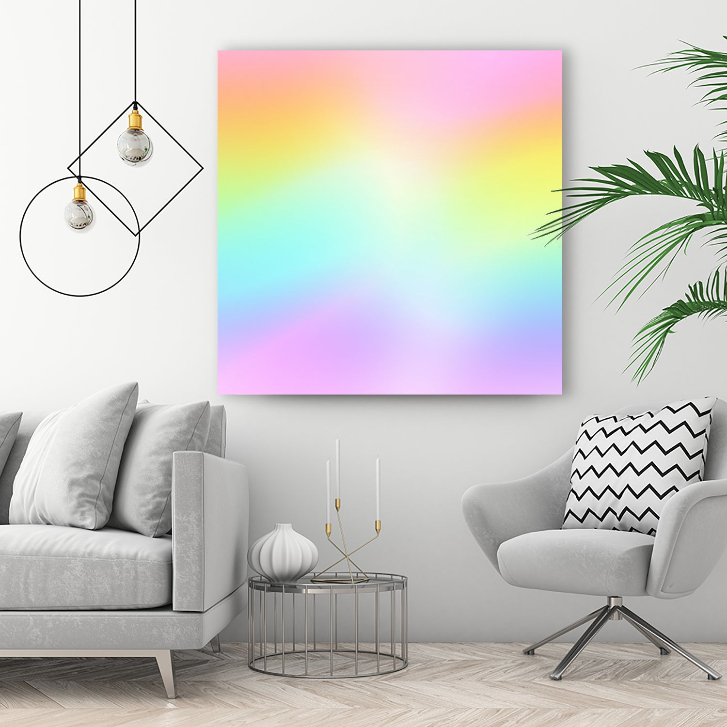 Beautiful Pastel Rainbow Ombre Design by Kelsey Lovelle on GIANT ART - pink digital painting