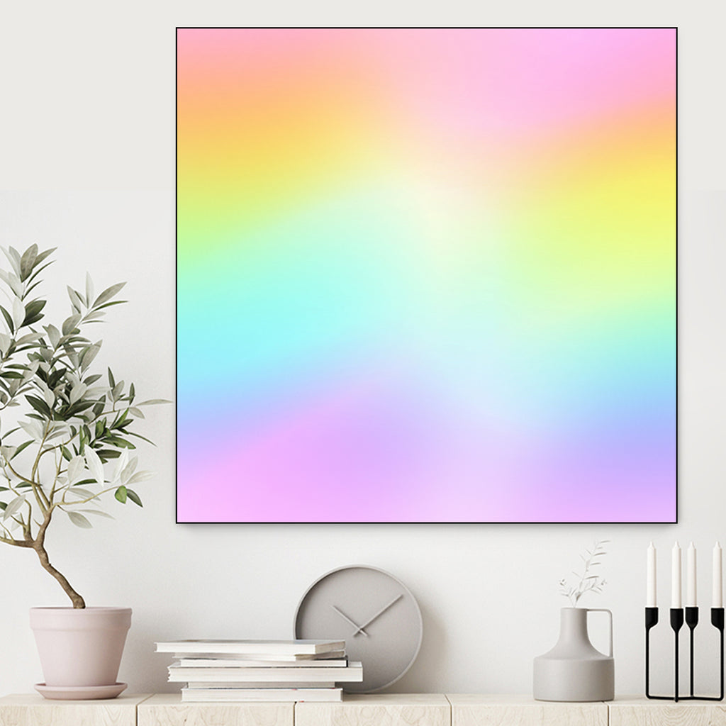 Beautiful Pastel Rainbow Ombre Design by Kelsey Lovelle on GIANT ART - pink digital painting