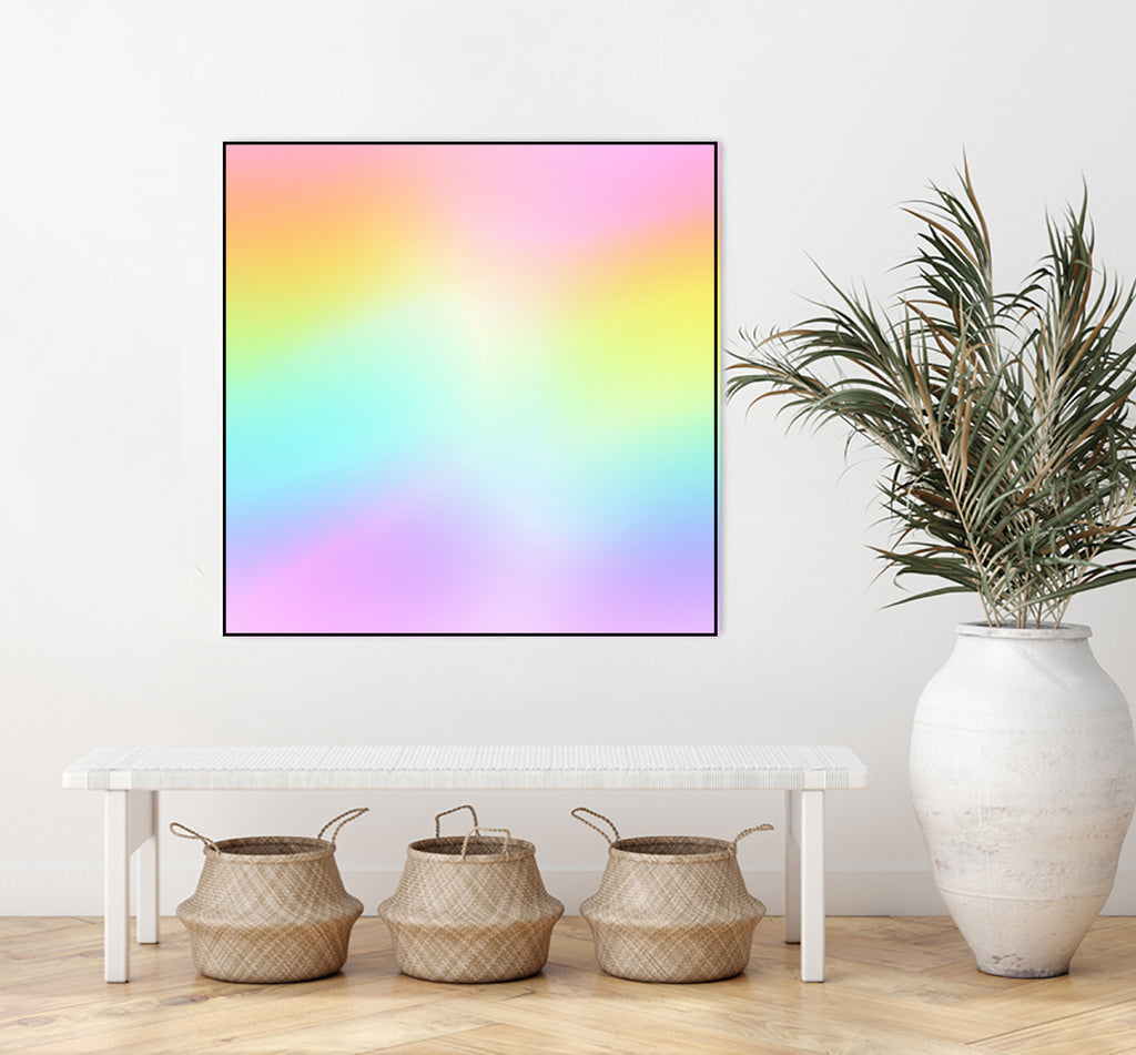 Beautiful Pastel Rainbow Ombre Design by Kelsey Lovelle on GIANT ART - pink digital painting