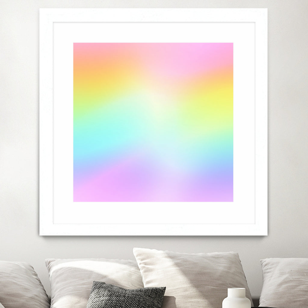 Beautiful Pastel Rainbow Ombre Design by Kelsey Lovelle on GIANT ART - pink digital painting