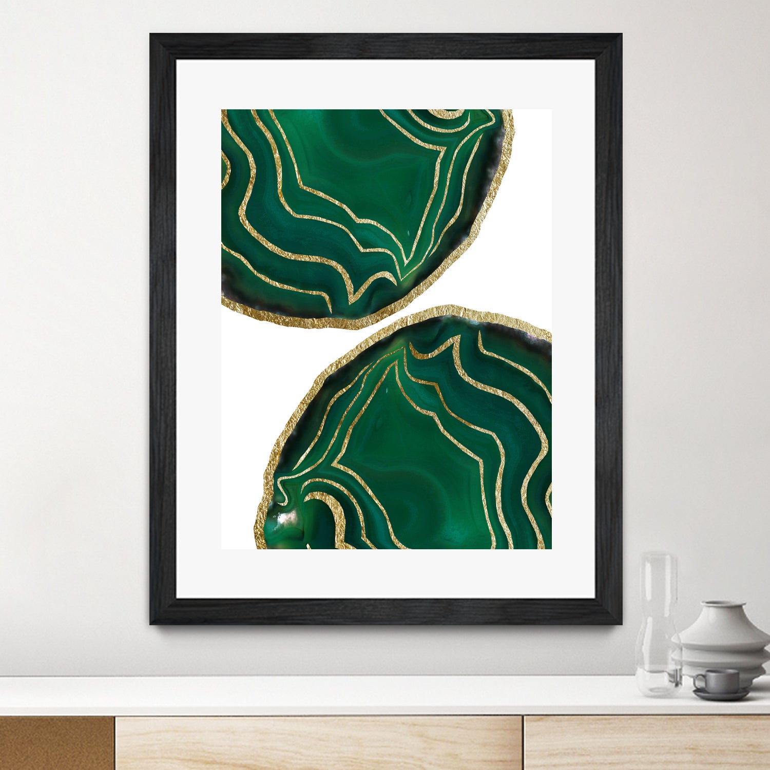 Emerald Agate Gold Glam #1 #gem #decor #art by Anita & Bella Jantz on GIANT ART - green photo illustration