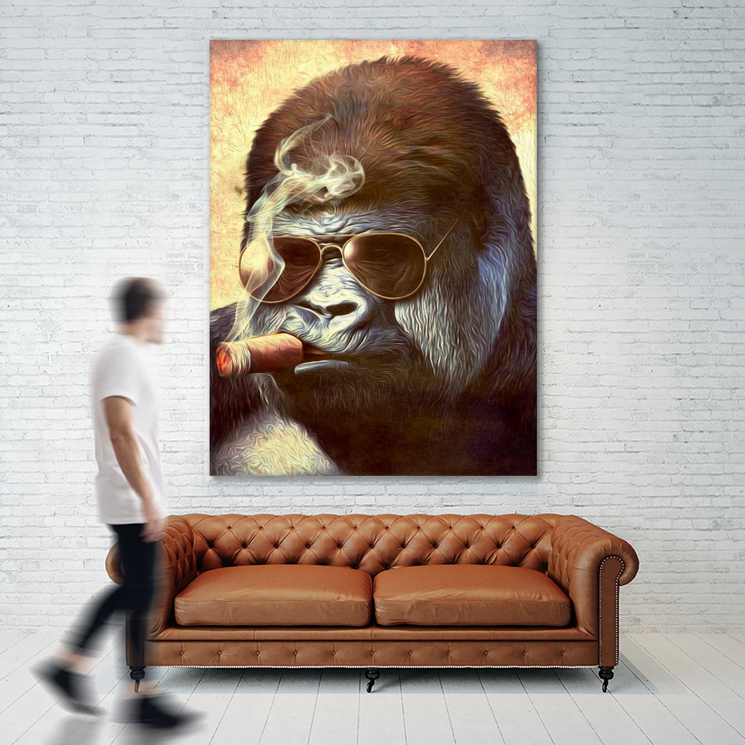 Gorilla In The Mist by Andrew Treherne on GIANT ART - brown digital painting