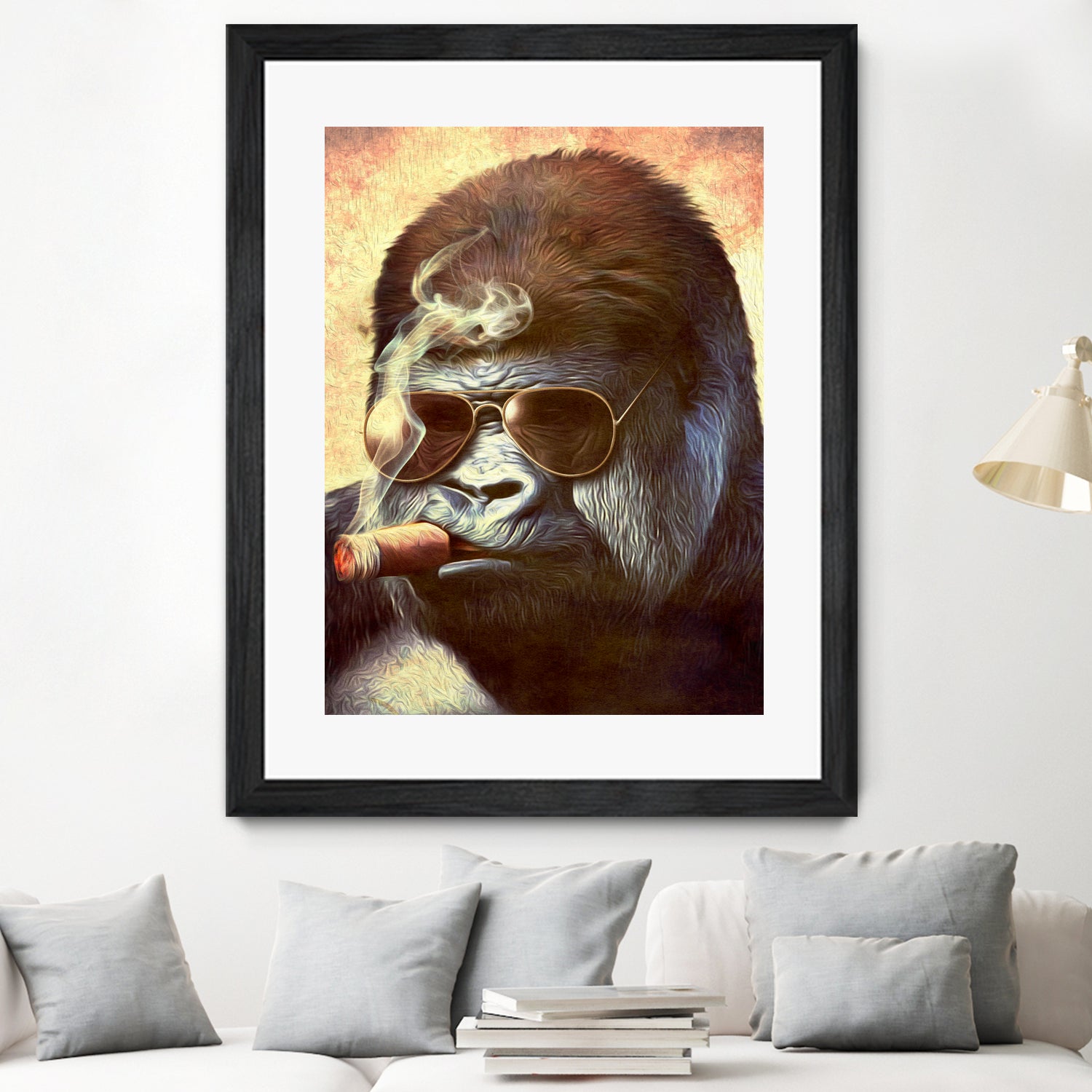 Gorilla In The Mist by Andrew Treherne on GIANT ART - brown digital painting