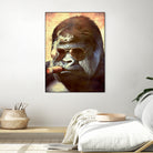 Gorilla In The Mist by Andrew Treherne on GIANT ART - brown digital painting