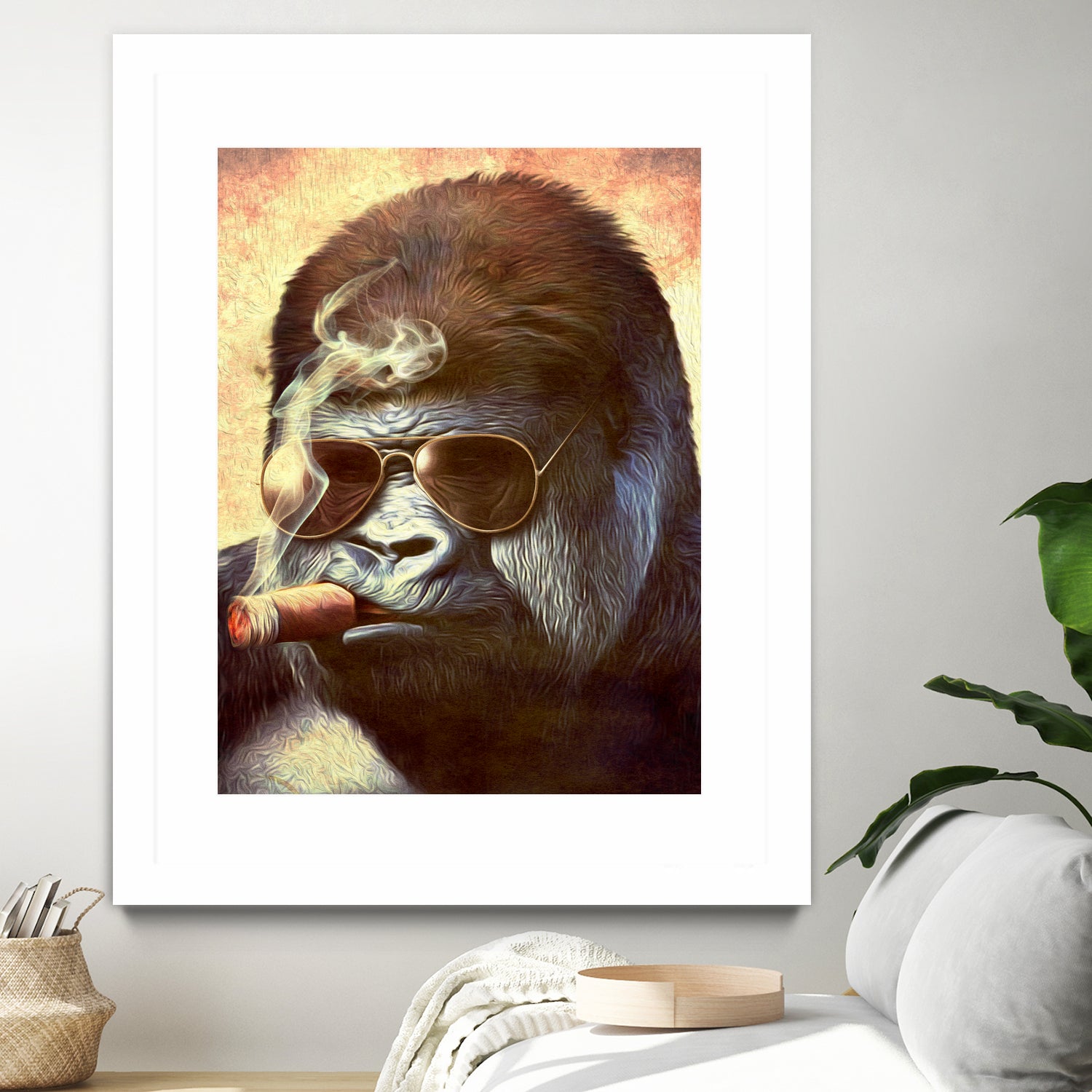 Gorilla In The Mist by Andrew Treherne on GIANT ART - brown digital painting