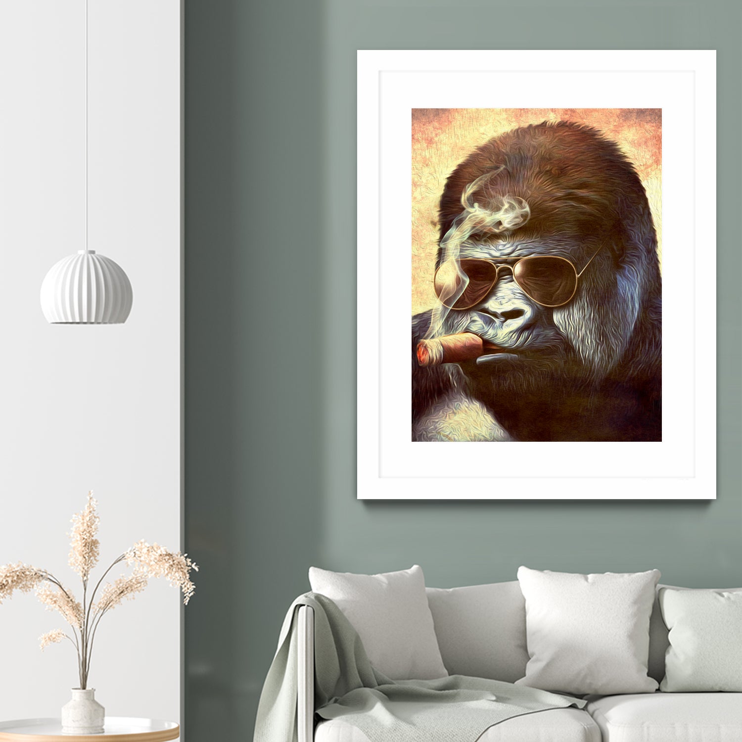 Gorilla In The Mist by Andrew Treherne on GIANT ART - brown digital painting