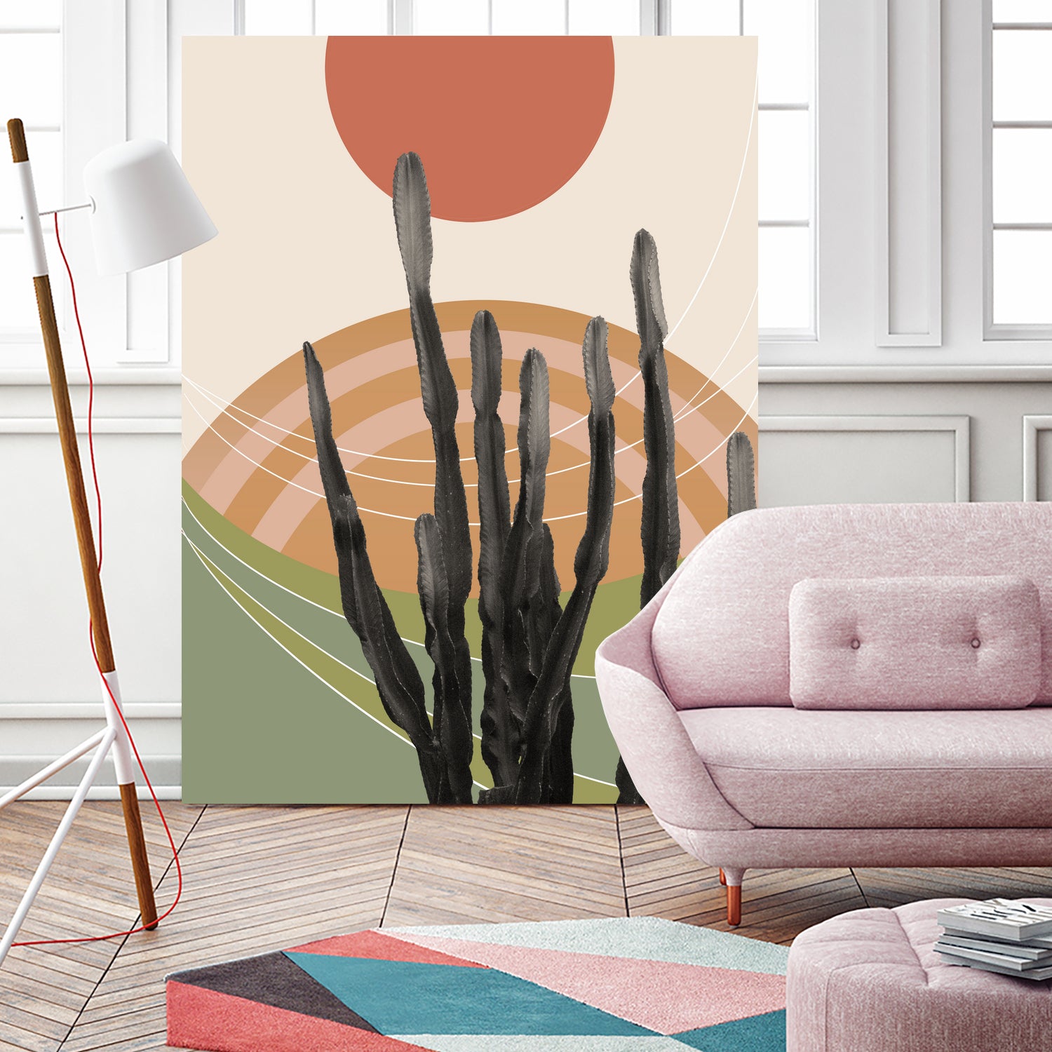 Cactus in the Desert #3 #tropical #wall #art by Anita & Bella Jantz on GIANT ART - orange digital drawing