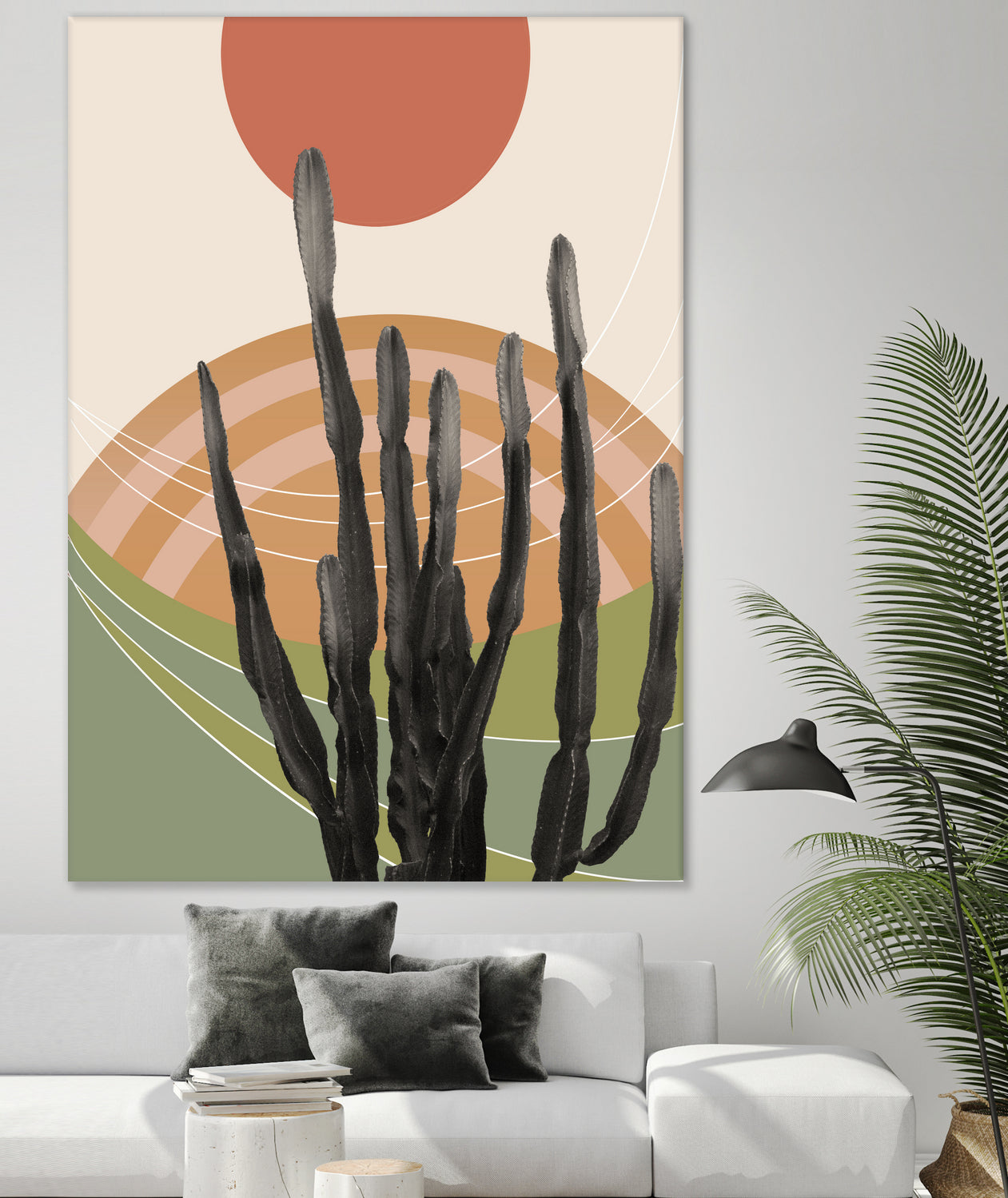 Cactus in the Desert #3 #tropical #wall #art by Anita & Bella Jantz on GIANT ART - orange digital drawing