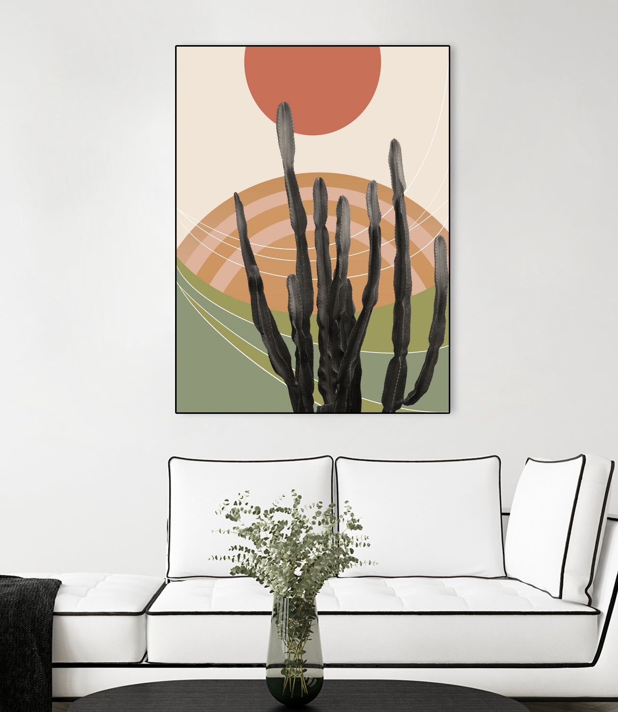 Cactus in the Desert #3 #tropical #wall #art by Anita & Bella Jantz on GIANT ART - orange digital drawing