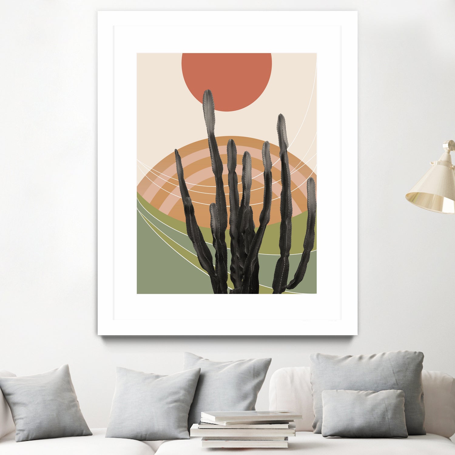 Cactus in the Desert #3 #tropical #wall #art by Anita & Bella Jantz on GIANT ART - orange digital drawing