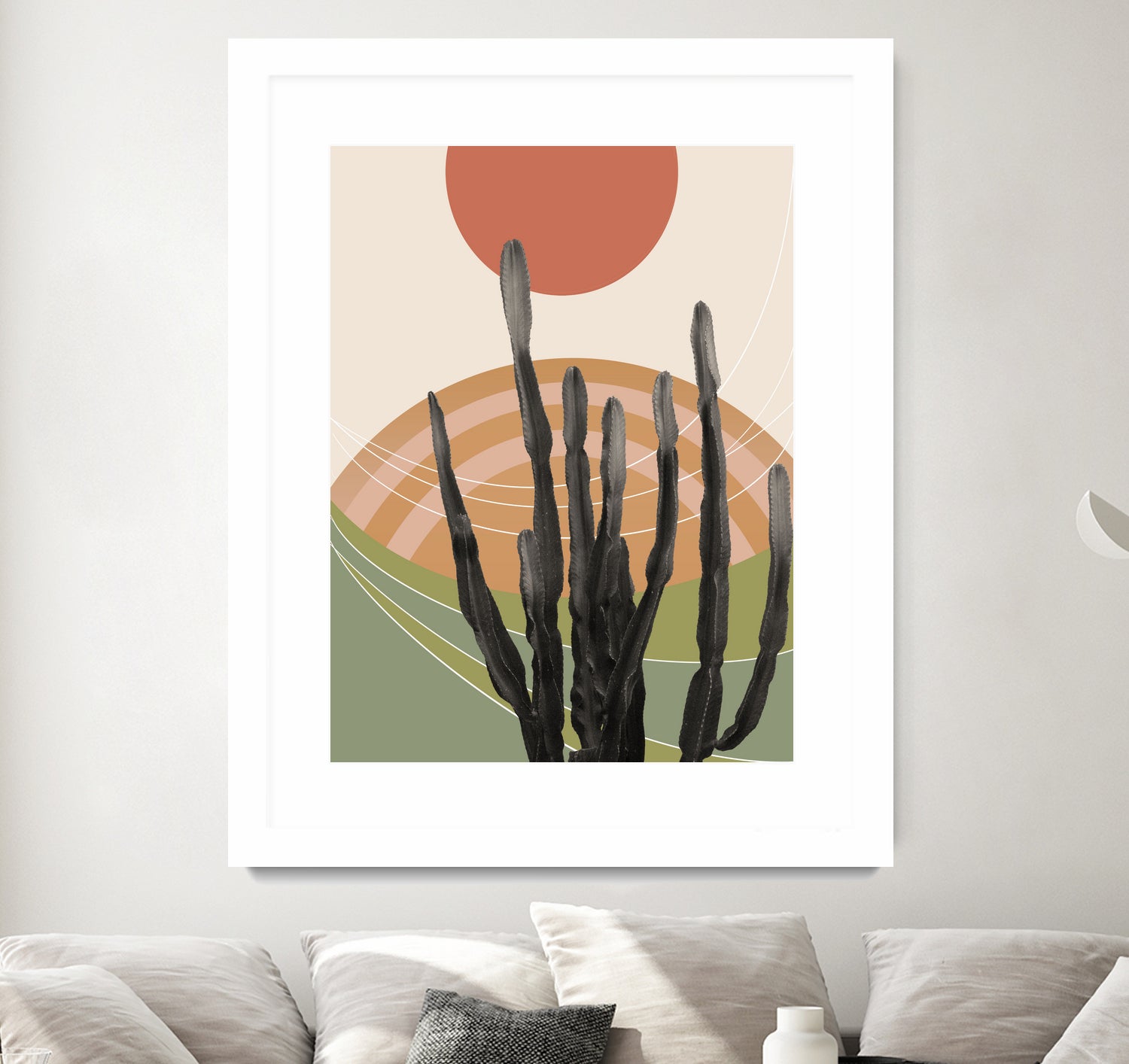 Cactus in the Desert #3 #tropical #wall #art by Anita & Bella Jantz on GIANT ART - orange digital drawing