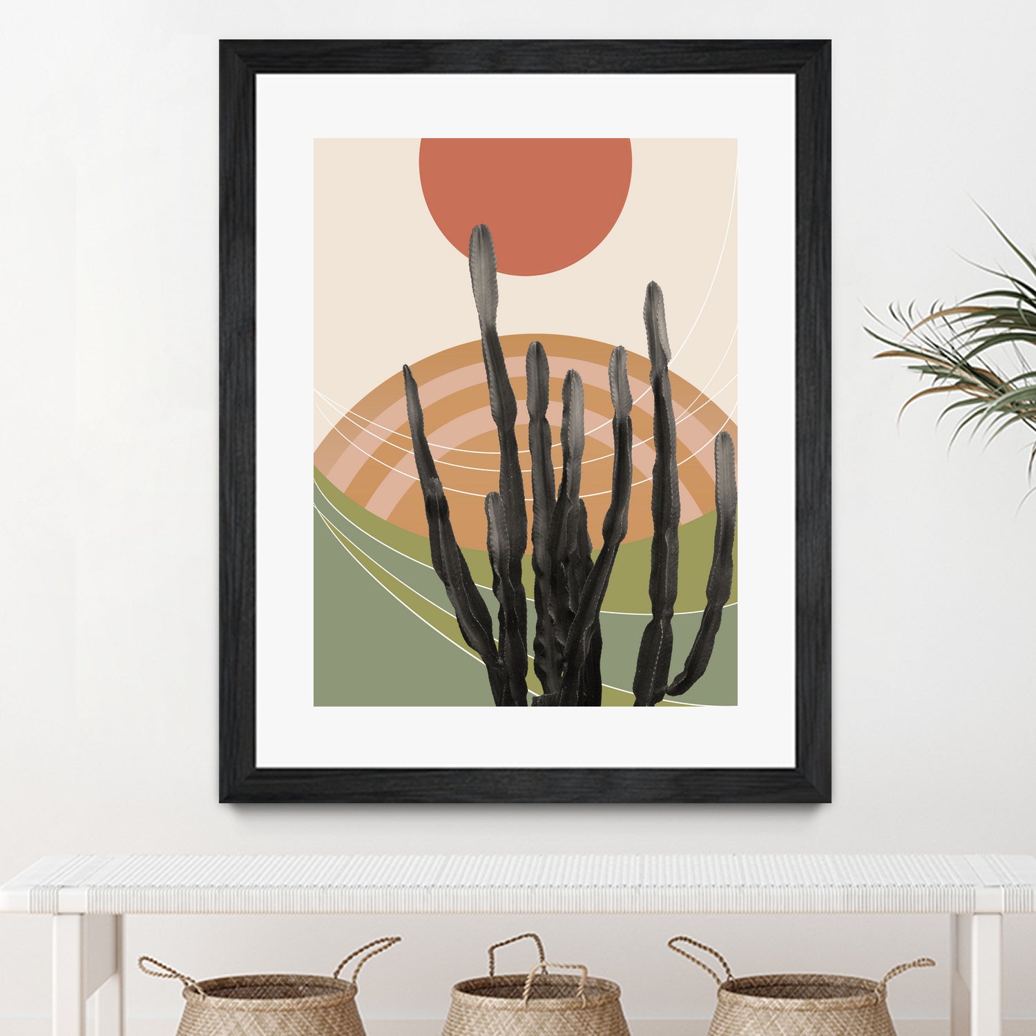 Cactus in the Desert #3 #tropical #wall #art by Anita & Bella Jantz on GIANT ART - orange digital drawing