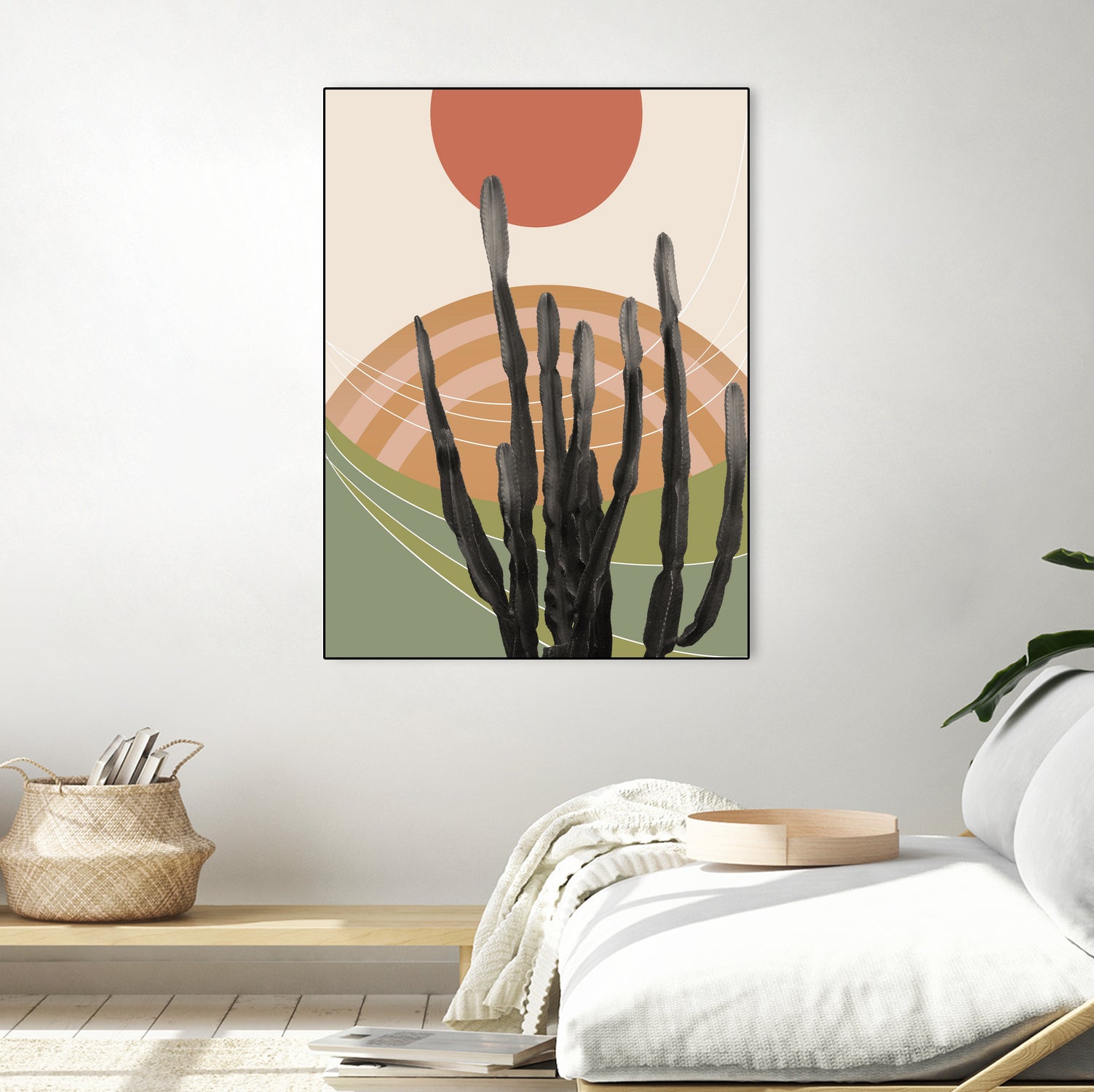 Cactus in the Desert #3 #tropical #wall #art by Anita & Bella Jantz on GIANT ART - orange digital drawing