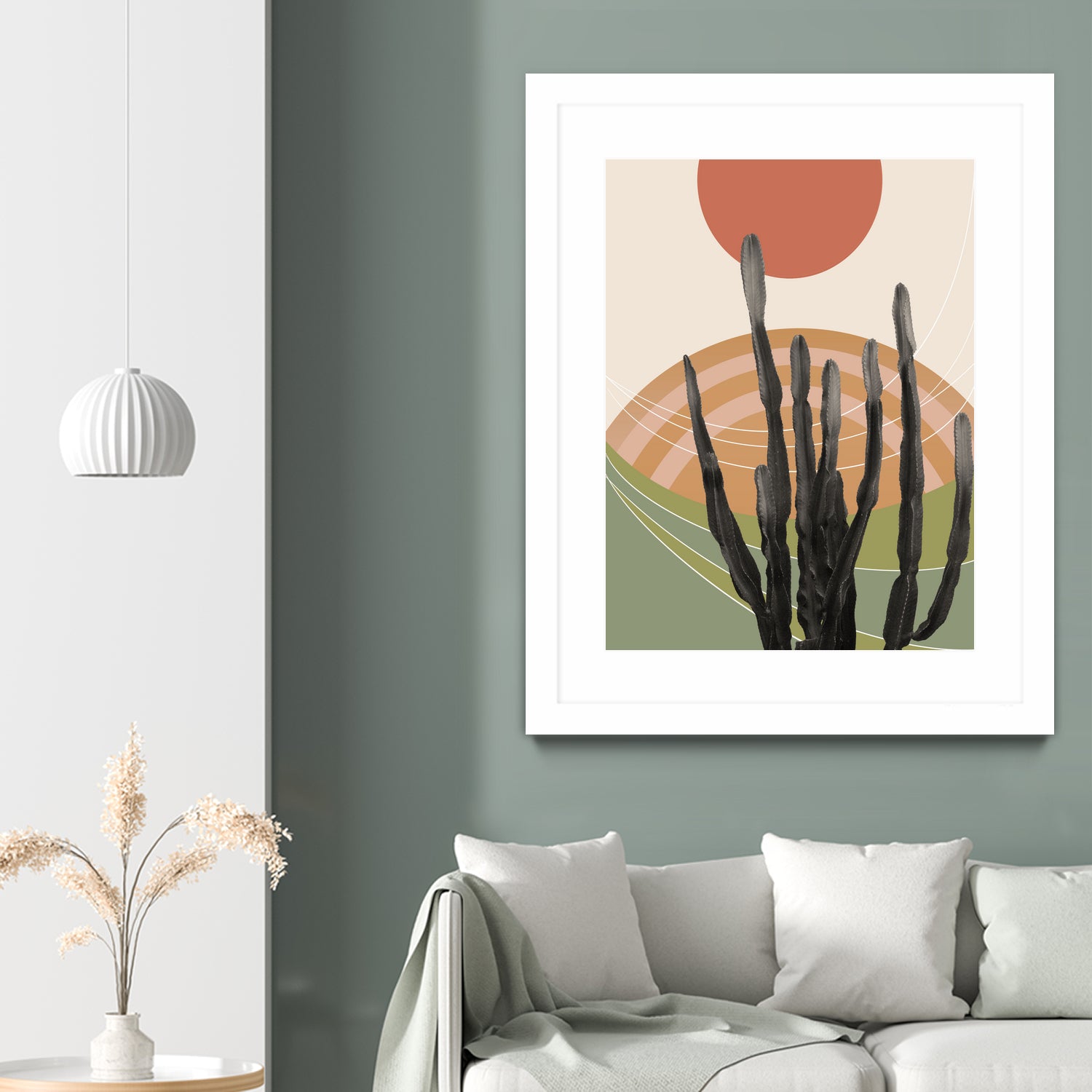 Cactus in the Desert #3 #tropical #wall #art by Anita & Bella Jantz on GIANT ART - orange digital drawing