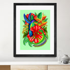 The Lizard, The Hummingbird and The Hibiscus by Monica Terrana on GIANT ART - green digital drawing