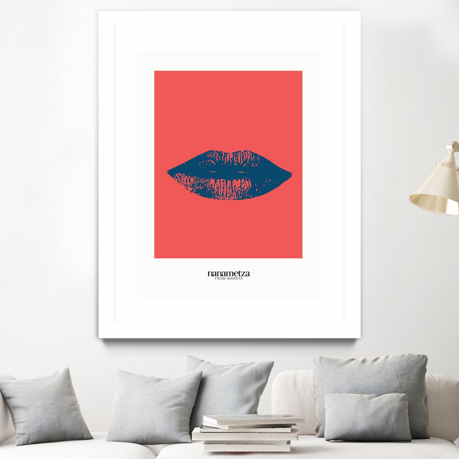 Bleu lips by Nanametza Biarritz on GIANT ART - pink digital drawing