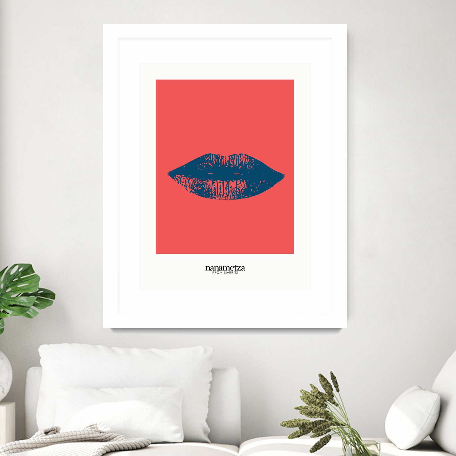 Bleu lips by Nanametza Biarritz on GIANT ART - pink digital drawing