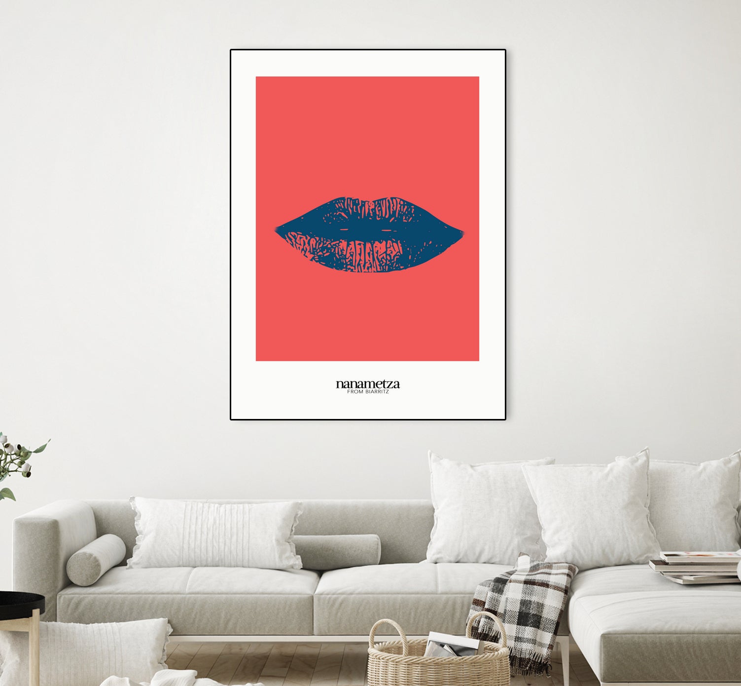 Bleu lips by Nanametza Biarritz on GIANT ART - pink digital drawing