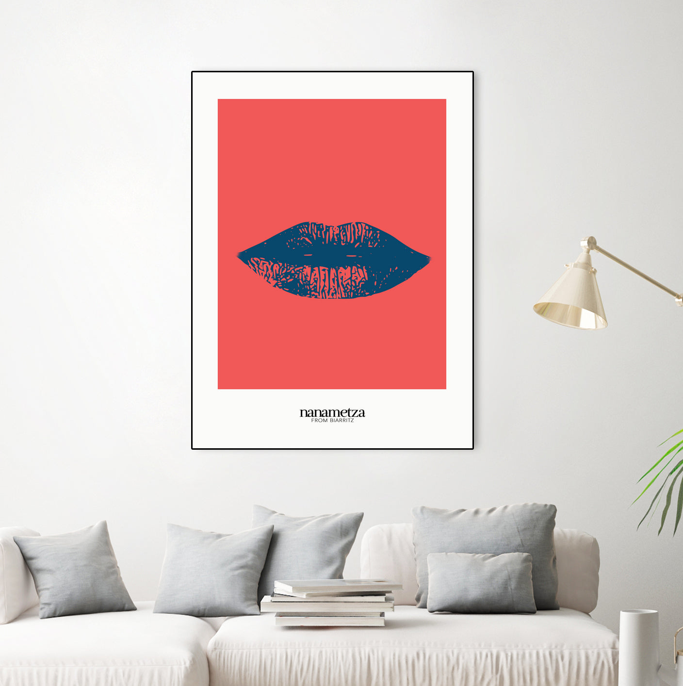 Bleu lips by Nanametza Biarritz on GIANT ART - pink digital drawing