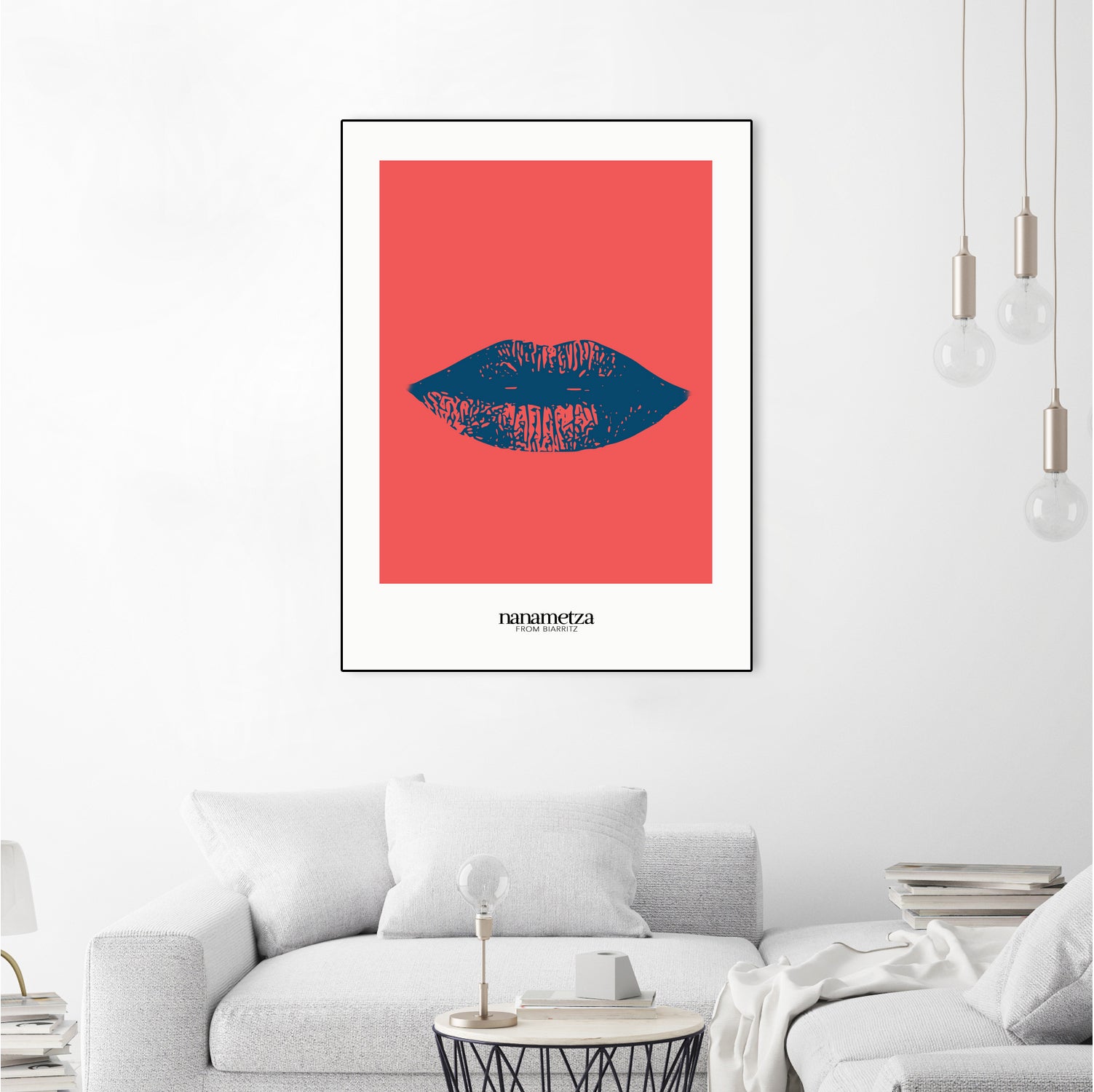 Bleu lips by Nanametza Biarritz on GIANT ART - pink digital drawing