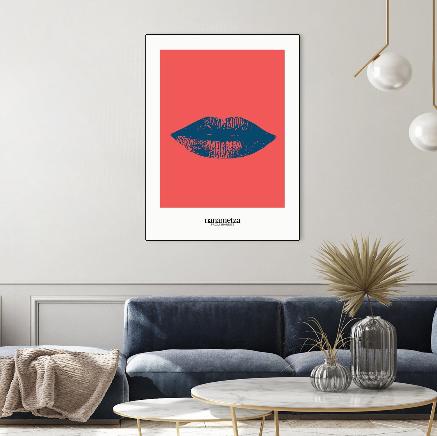 Bleu lips by Nanametza Biarritz on GIANT ART - pink digital drawing