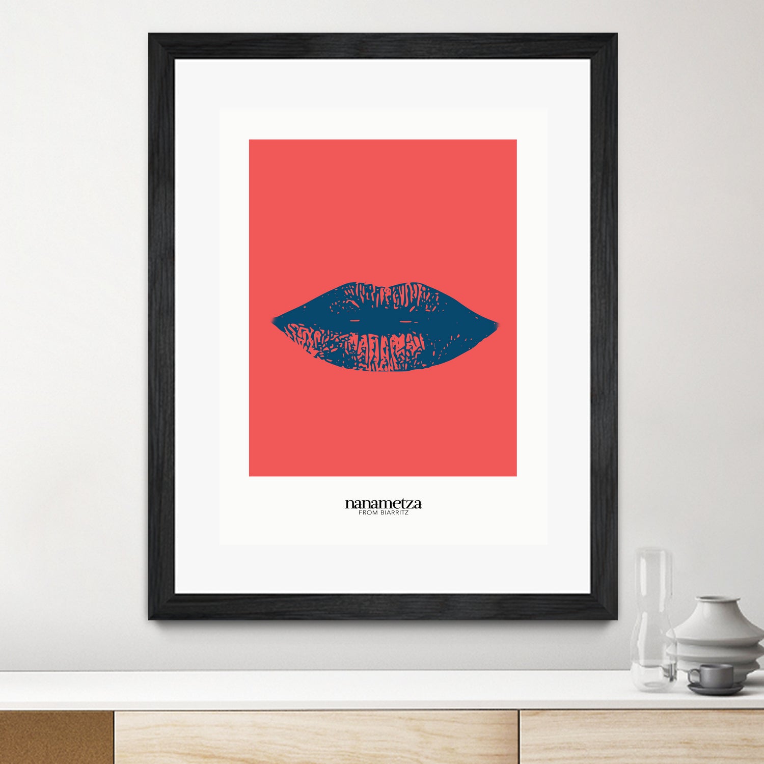 Bleu lips by Nanametza Biarritz on GIANT ART - pink digital drawing