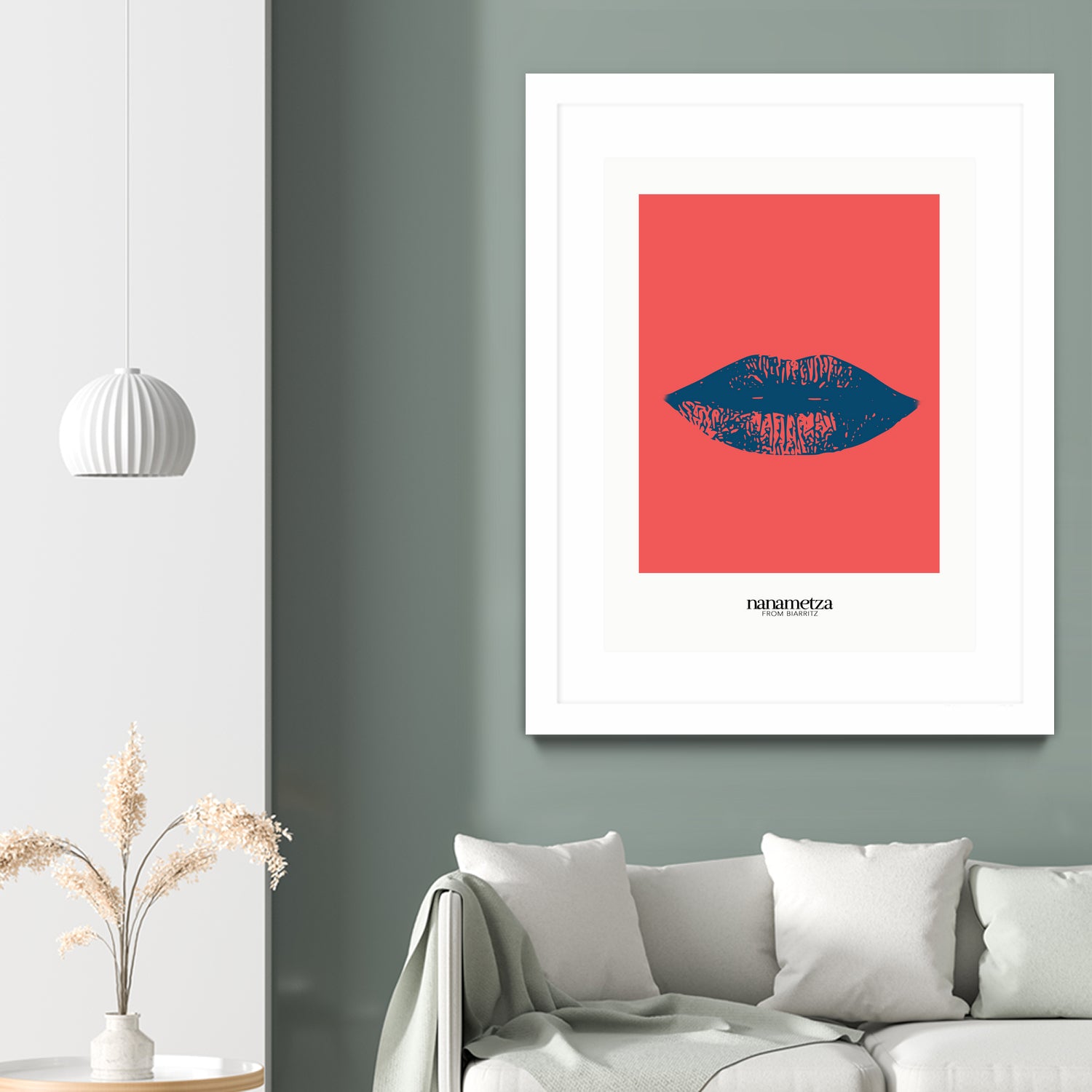 Bleu lips by Nanametza Biarritz on GIANT ART - pink digital drawing