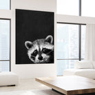 raccoon---I-m-not-sleepy- by Laura Graves on GIANT ART - black photo illustration