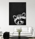 raccoon---I-m-not-sleepy- by Laura Graves on GIANT ART - black photo illustration