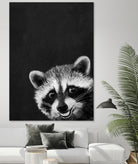 raccoon---I-m-not-sleepy- by Laura Graves on GIANT ART - black photo illustration