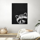 raccoon---I-m-not-sleepy- by Laura Graves on GIANT ART - black photo illustration