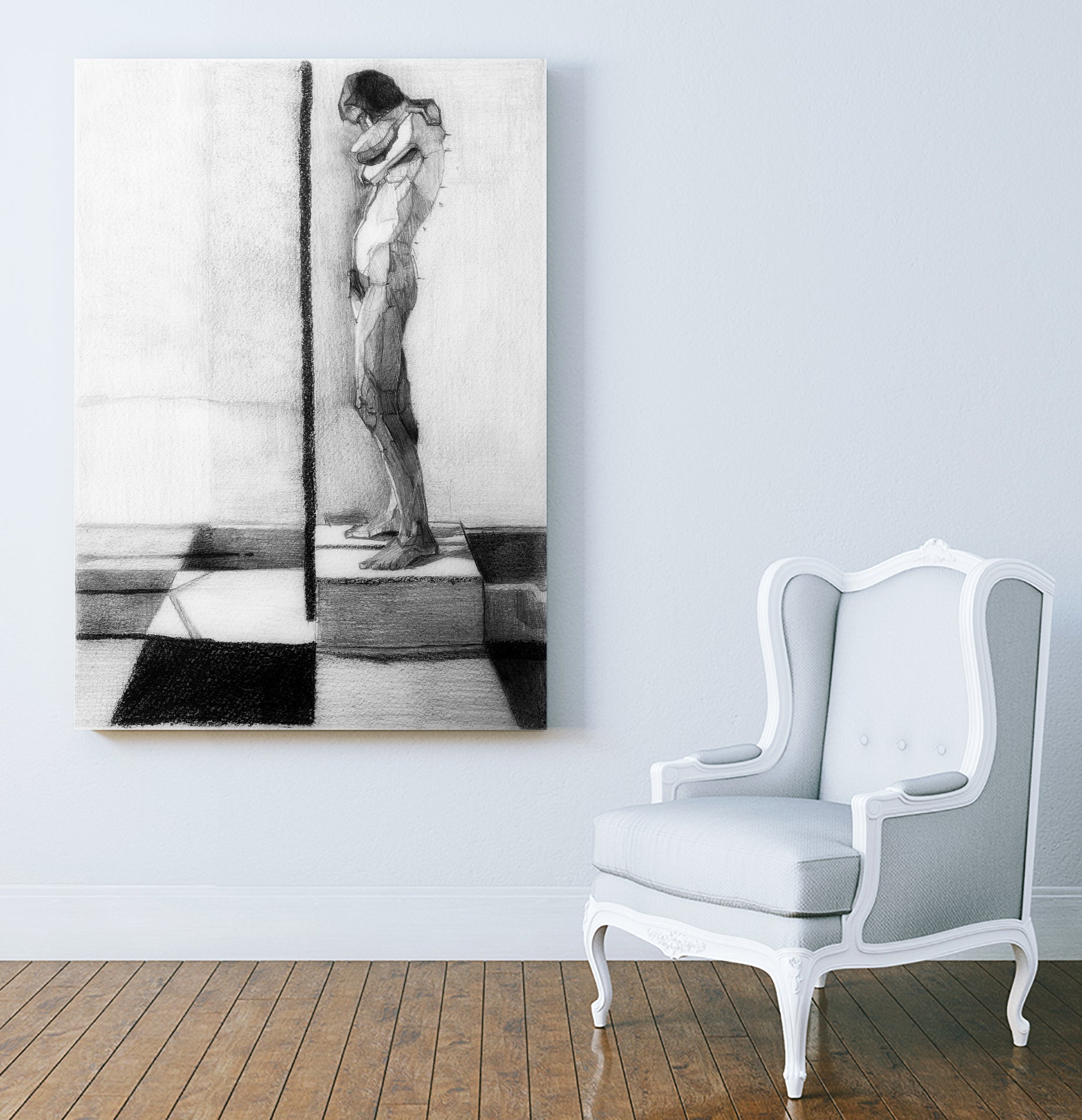 Study of a female figure after Euan Uglow by Scott Oppenheim on GIANT ART - black photo illustration