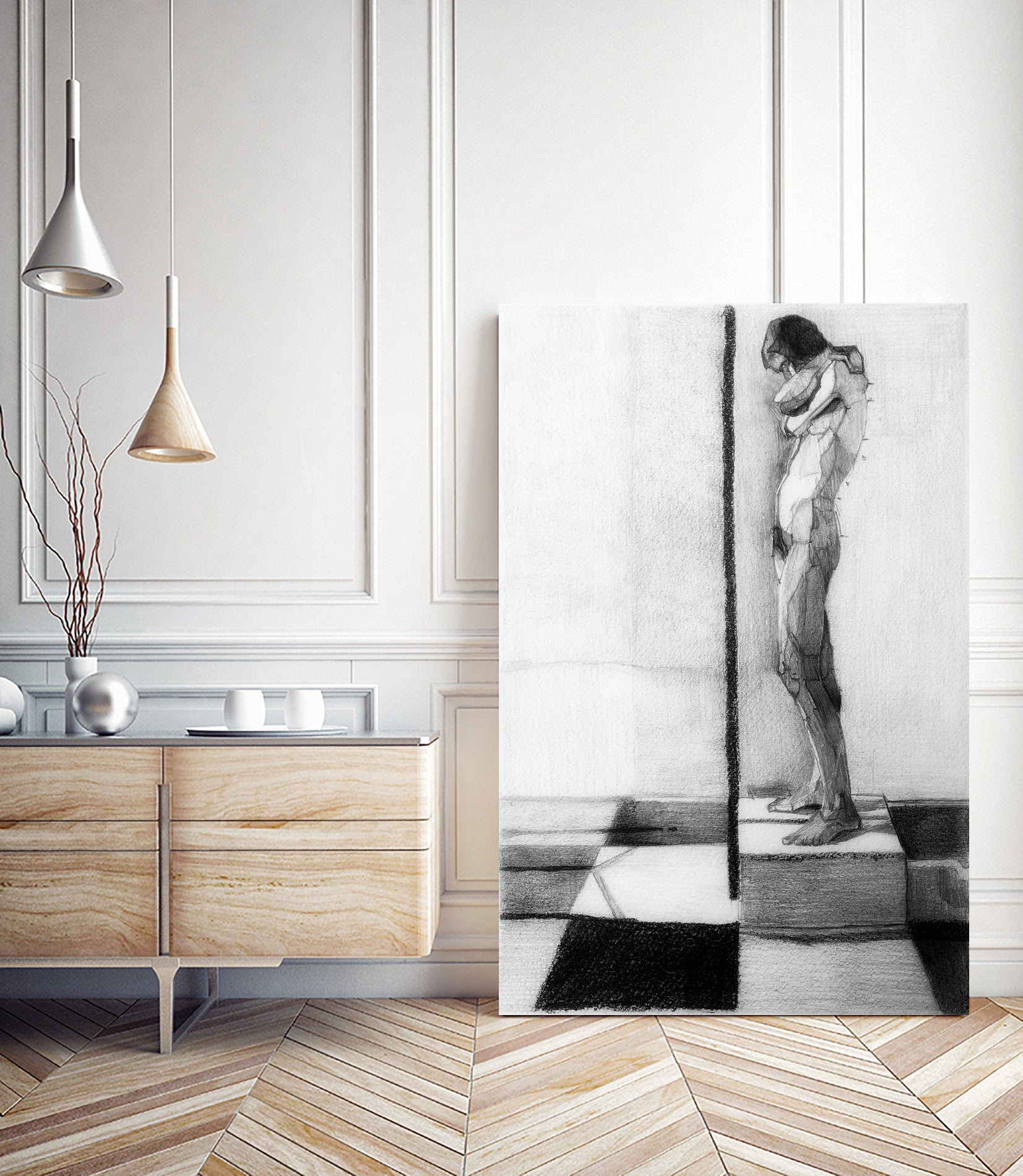 Study of a female figure after Euan Uglow by Scott Oppenheim on GIANT ART - black photo illustration