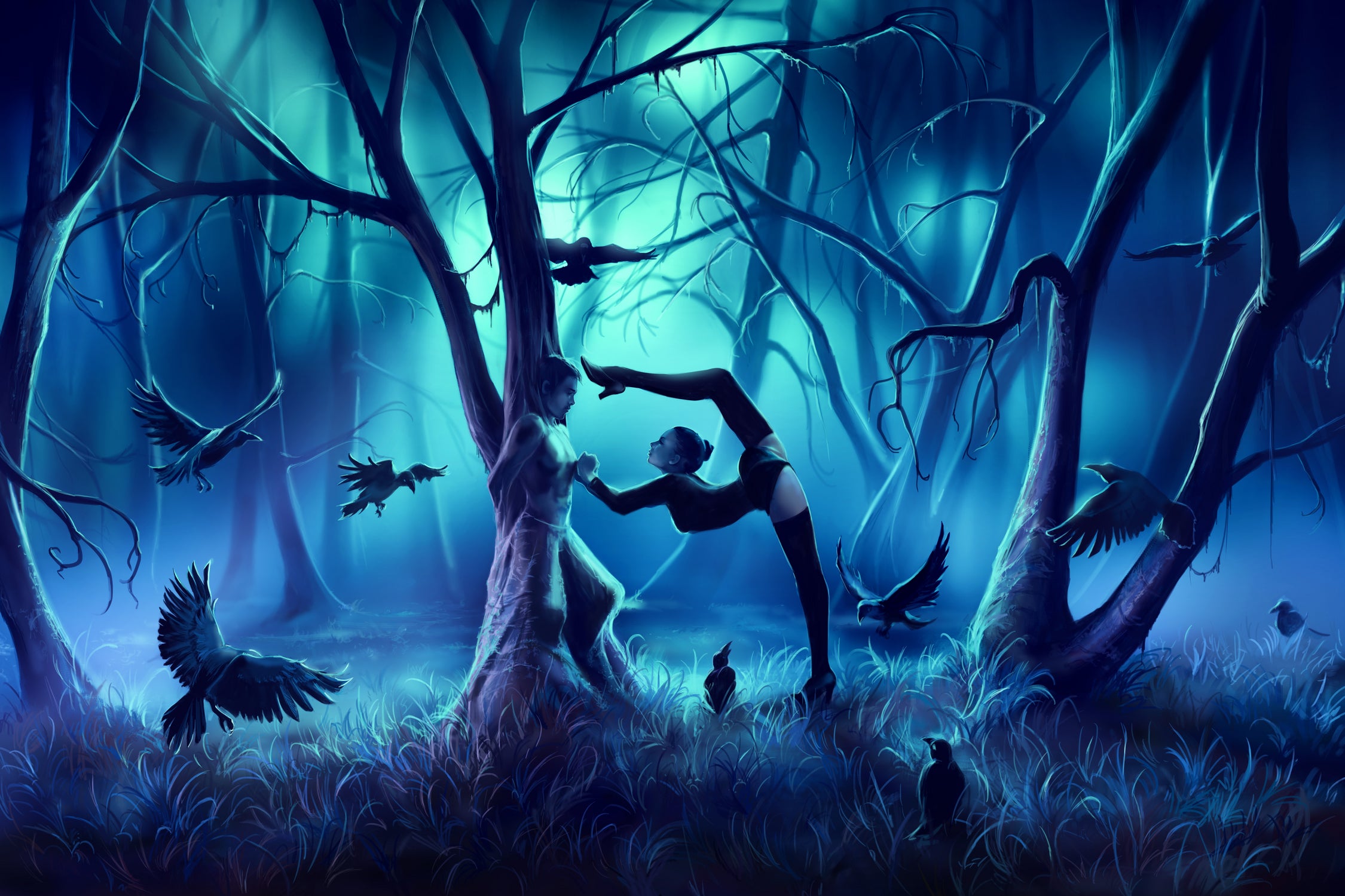 SCORPIO-from-the-Dancing-Zodiac by Cyril Rolando on GIANT ART - blue digital painting