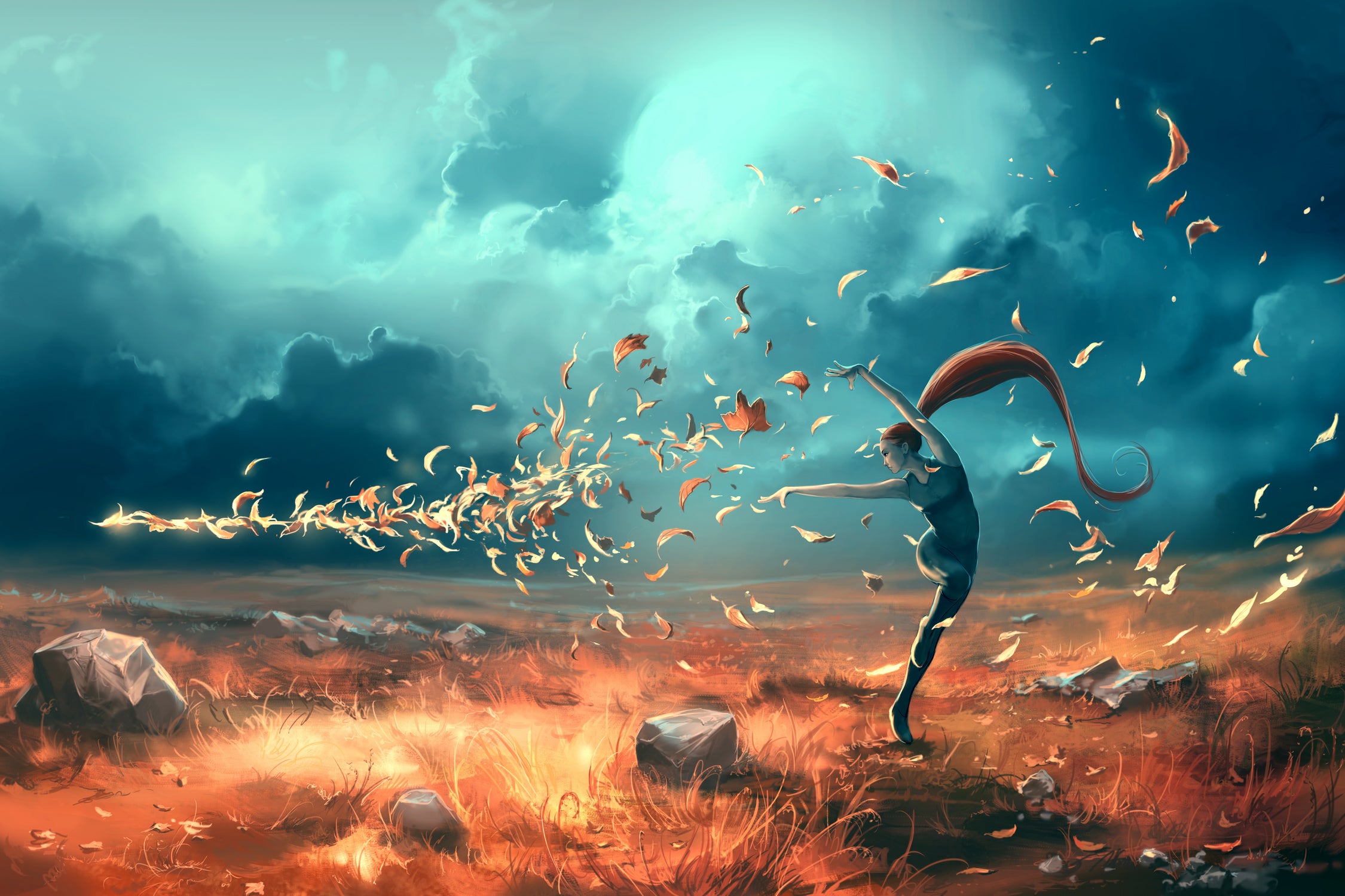 SAGITTARIUS-from-the-Dancing-Zodiac by Cyril Rolando on GIANT ART - orange digital painting