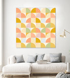 Retro Rainbow Fields #geometry #retro by Dominique Van Roey on GIANT ART - yellow digital drawing