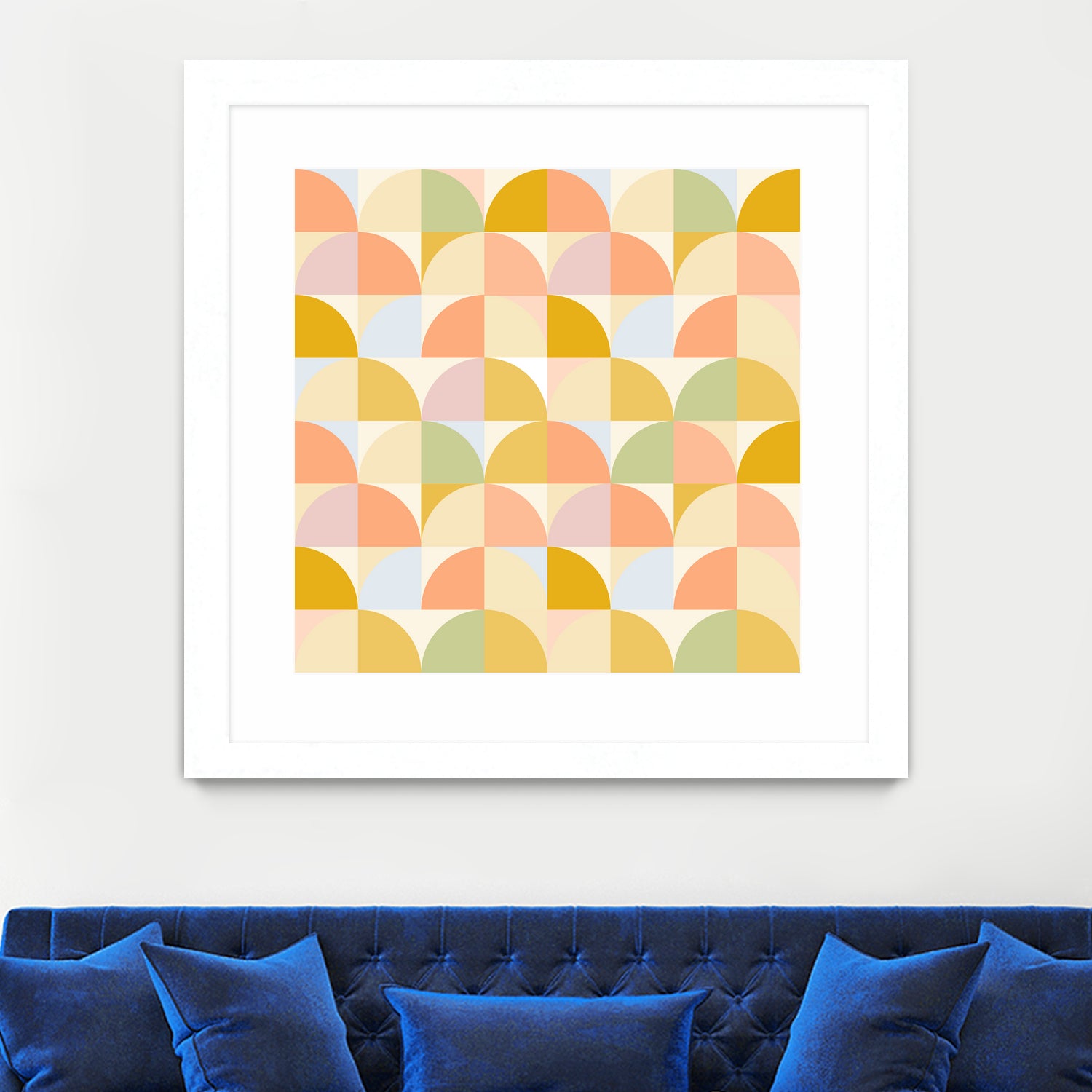 Retro Rainbow Fields #geometry #retro by Dominique Van Roey on GIANT ART - yellow digital drawing